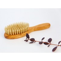 Organic_brush Щётка для массажа лица, шеи и декольте с ручкой. Натуральная щетина кабана. 
